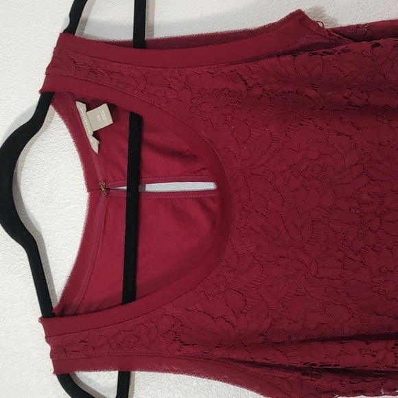 Banana Republic Lace Burgundy Sleeveless Top Size XS - Picture 5 of 7